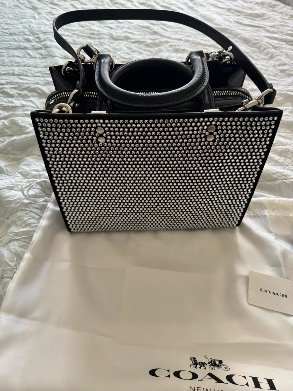 NWOT Coach Rogue 25 Black Crystal